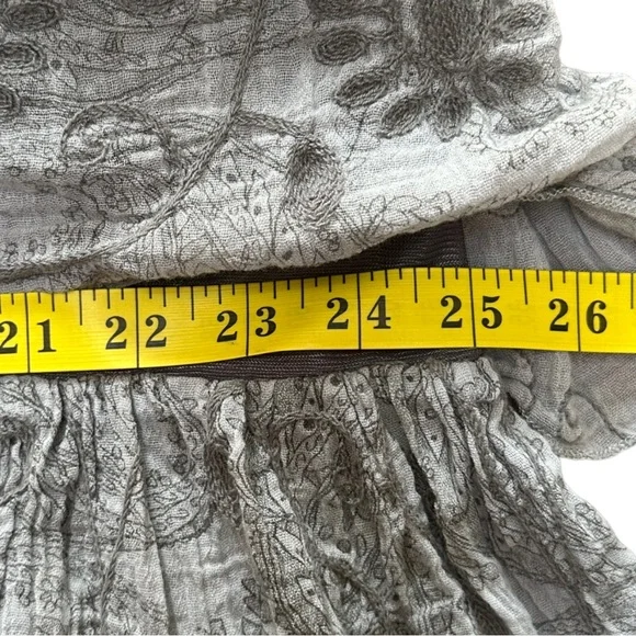 Cecico Crochet Boho Knit Triangle Floral Beach Cover Up Dress Gray White Medium - Picture 13 of 14